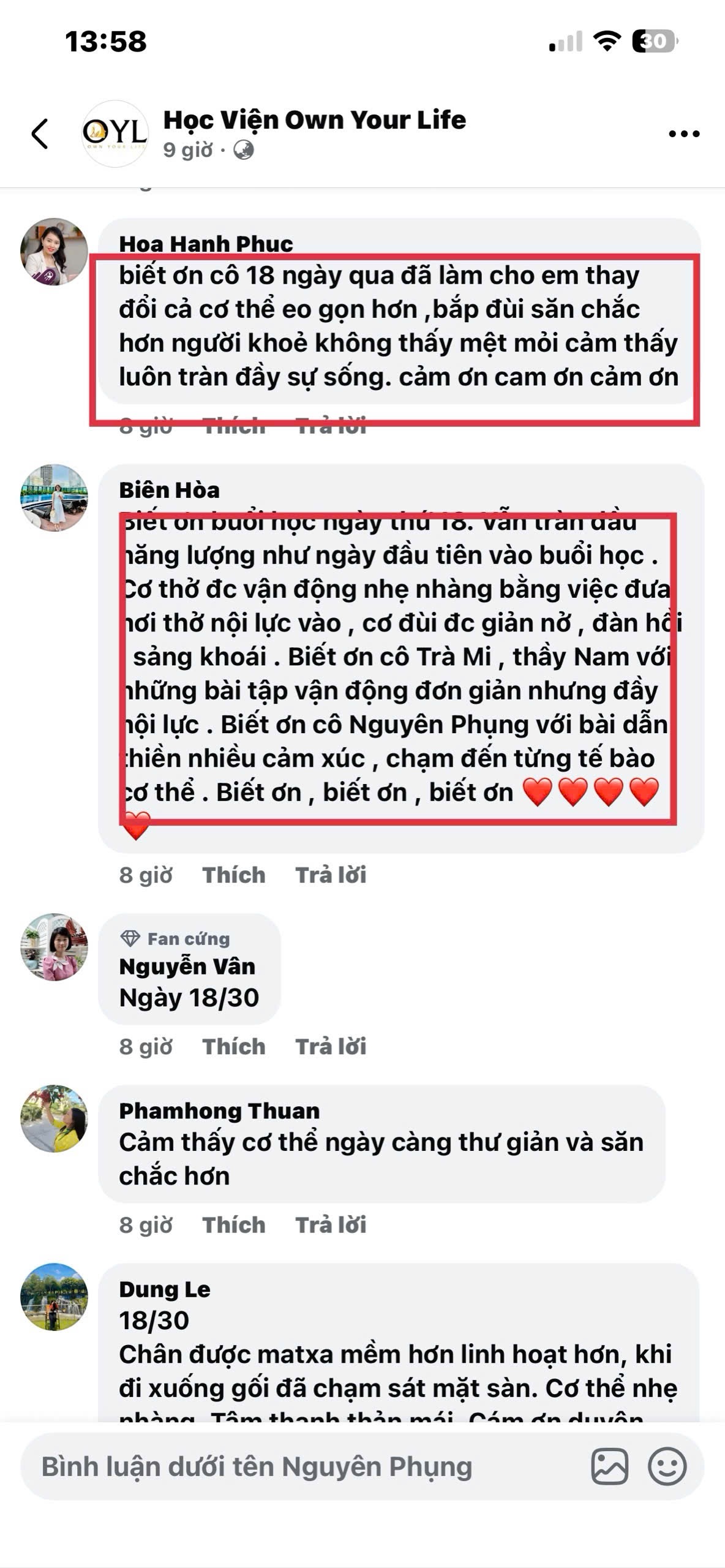Feedback học viên OYL